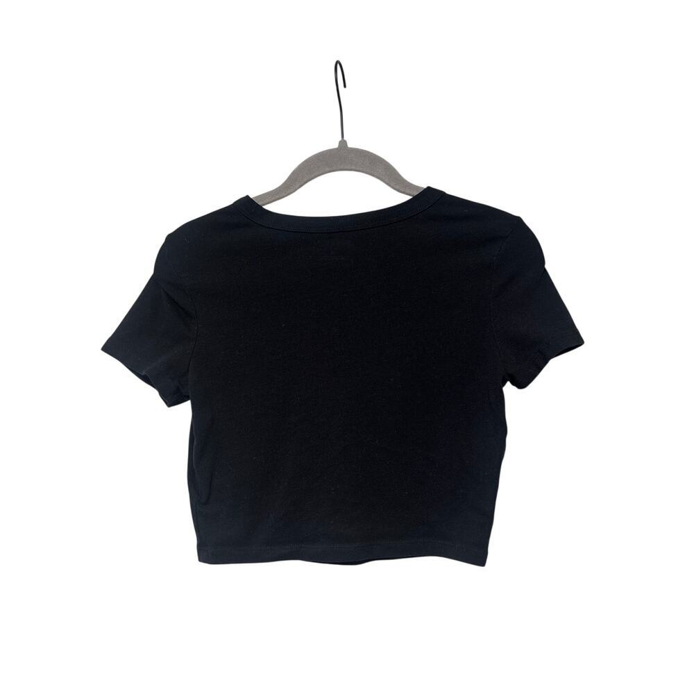 Wild Fable Black Cropped T-Shirt Women’s XS Short Sleeve Cotton Blend Basic Tee - Picture 5 of 5